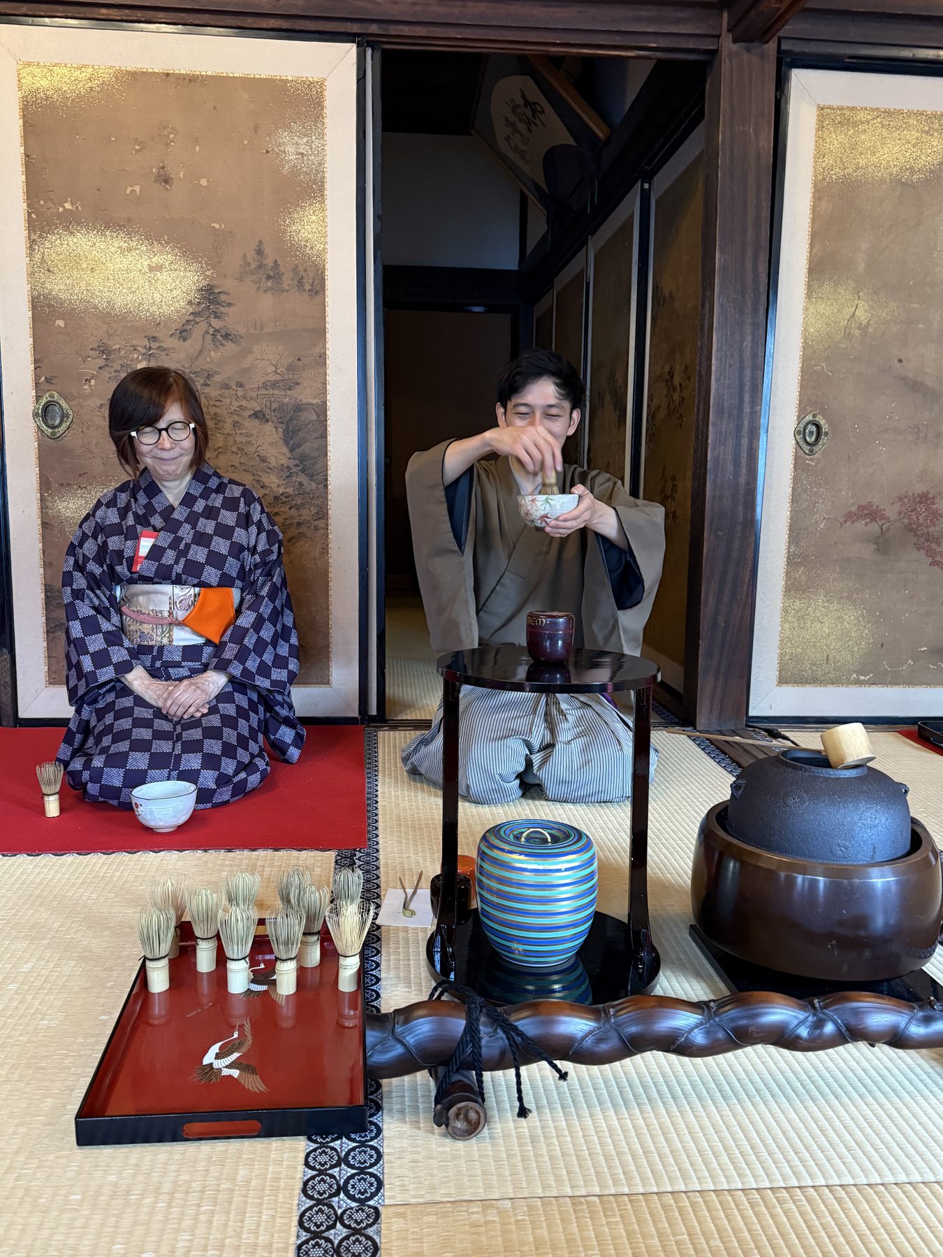 Tea ceremony at the temple.