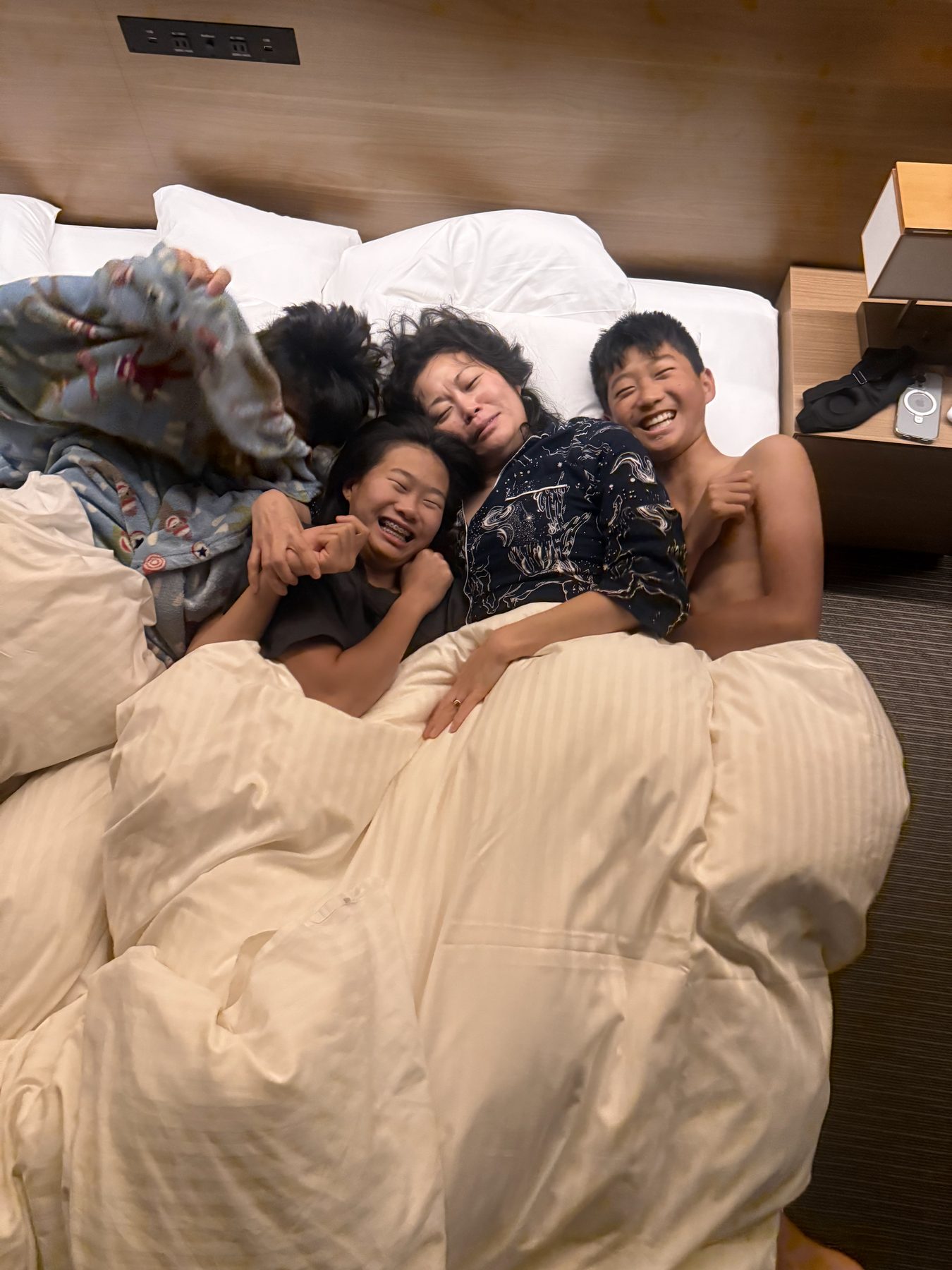 One-room hotel apartment = major bonding 24/7.